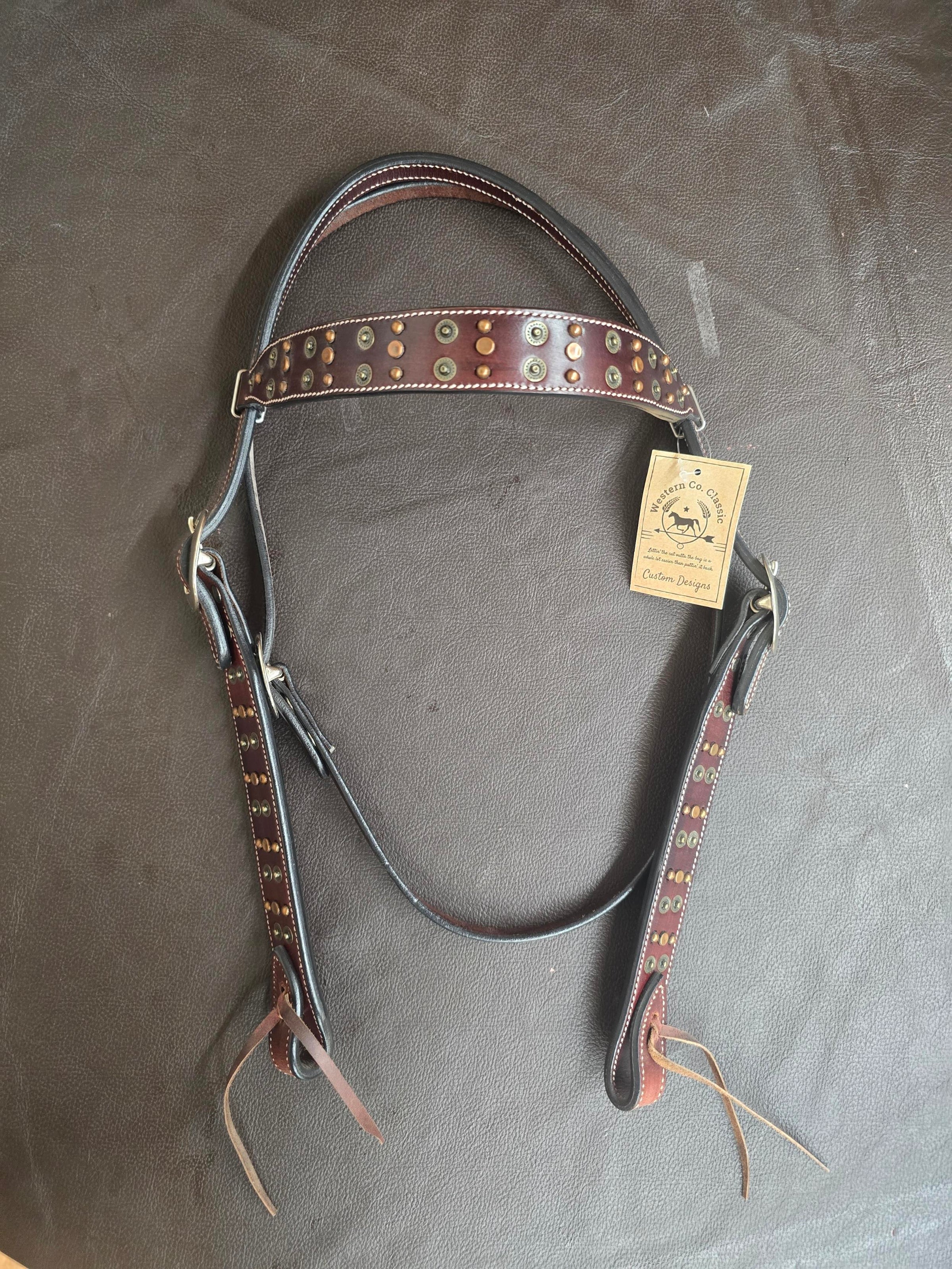 TN Copper Rivets Headstall