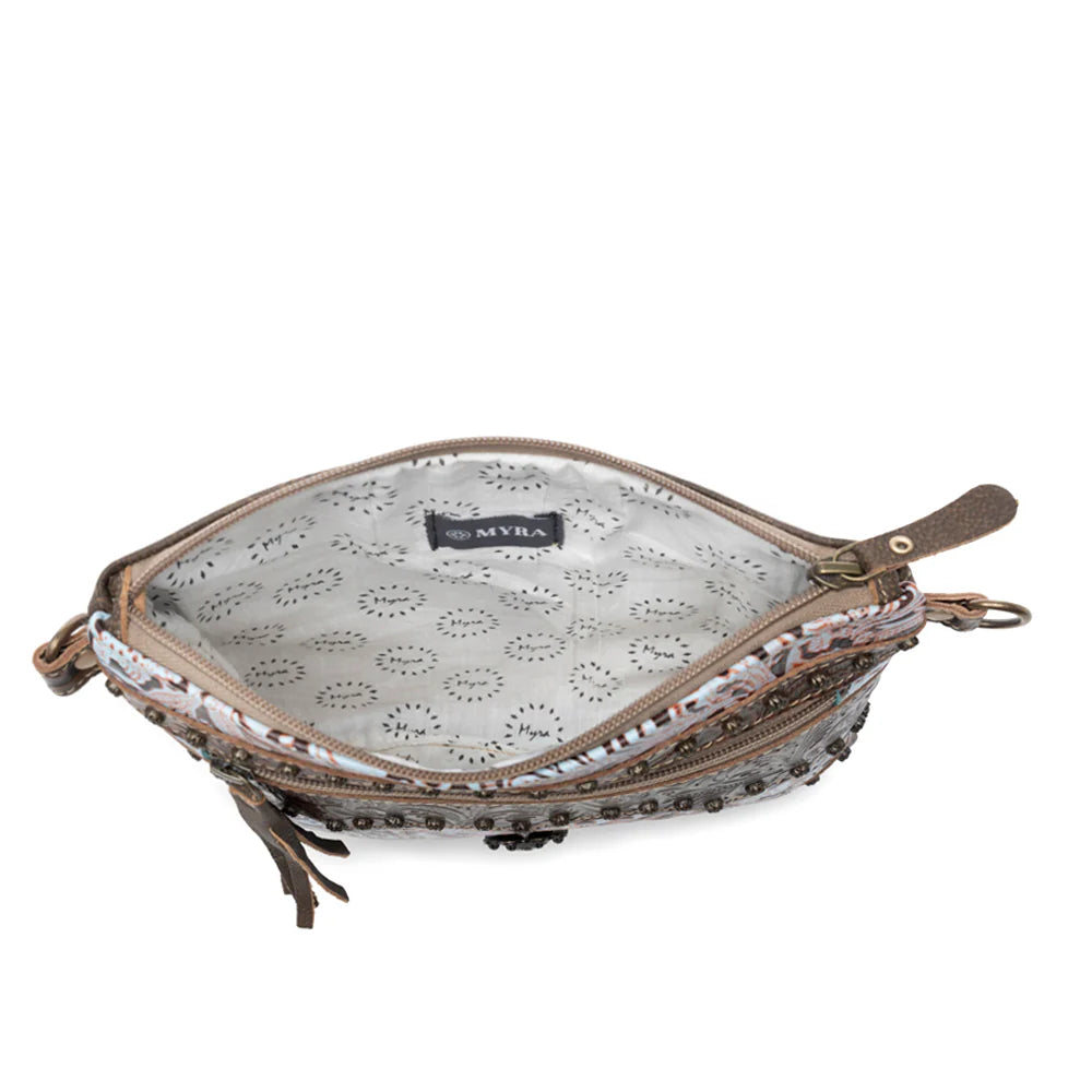 Myra Azure Aesthetic Leather & Hairon Bag
