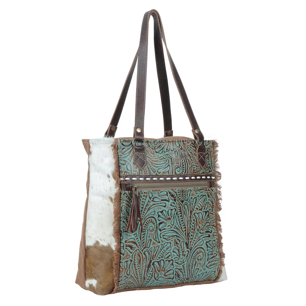 MYRA AMETHYST CANVAS AND HAIRON BAG