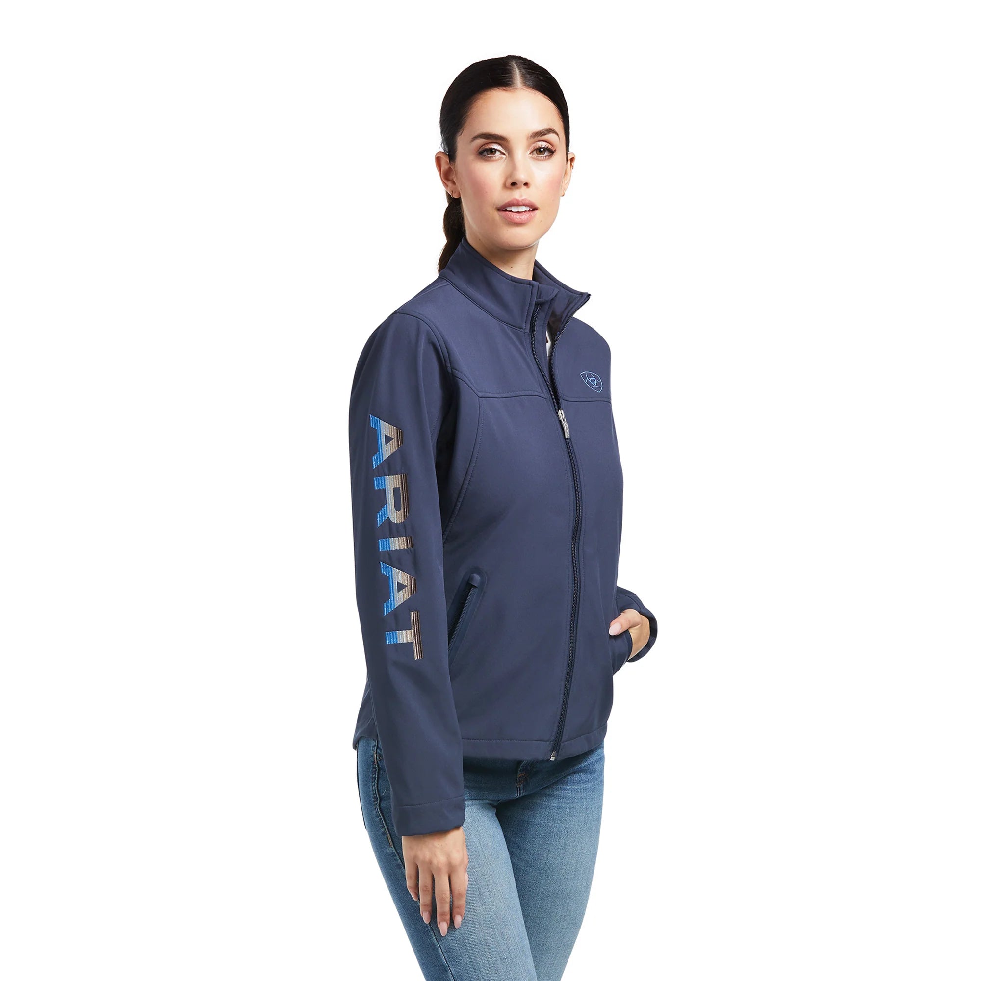 ARIAT WOMENS TEAM SOFTSHELL - BLUE NIGHTS