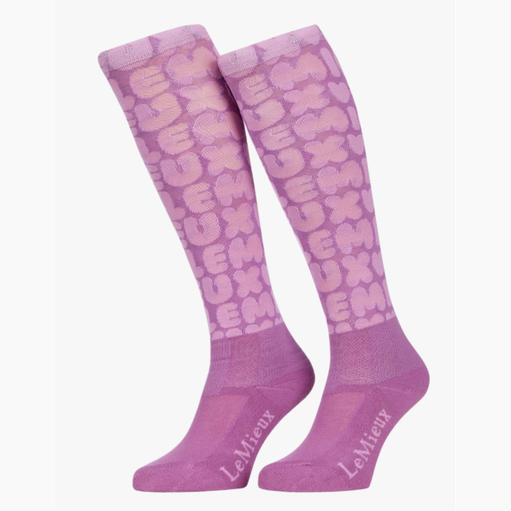 LeMieux Footsie Socks Bubble Font - Fondant