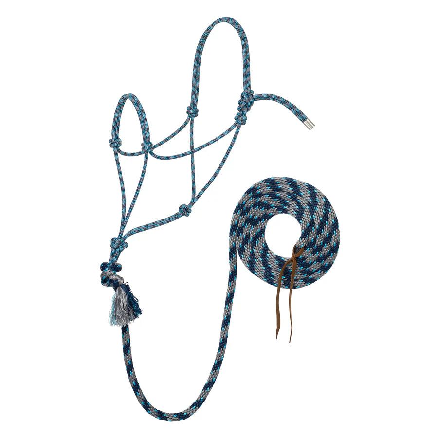 Silvertip Rope Halter With Lead -  T33 - Grey/Navy/Turq