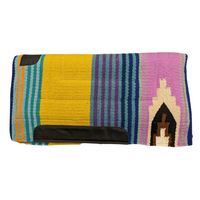 NAVAJO SADDLE BLANKET WITH FLEECE BOTTOM - 36" X 34"