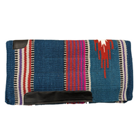 NAVAJO SADDLE BLANKET WITH FLEECE BOTTOM - 36" X 34"