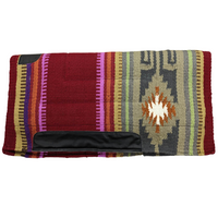 NAVAJO SADDLE BLANKET WITH FLEECE BOTTOM - 36" X 34"