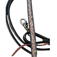 WESTERN NYLON SET - HEADSTALL, BREAST COLLAR, ROPING REINS - TOOLED PRINT