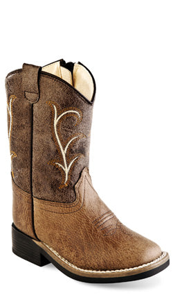 Old West Toddler Cowboy Boot - Brown Square Toe