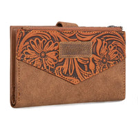 Wrangler Floral Tooled Card Holder Bi-Fold Wallet