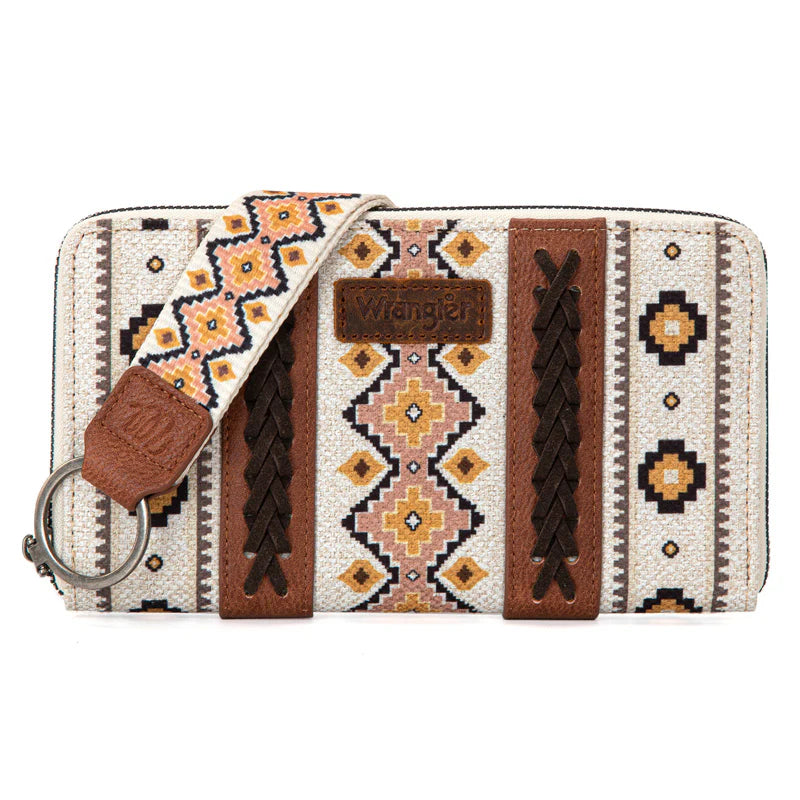 Wrangler Southwestern Art Print Wallet - Coffee