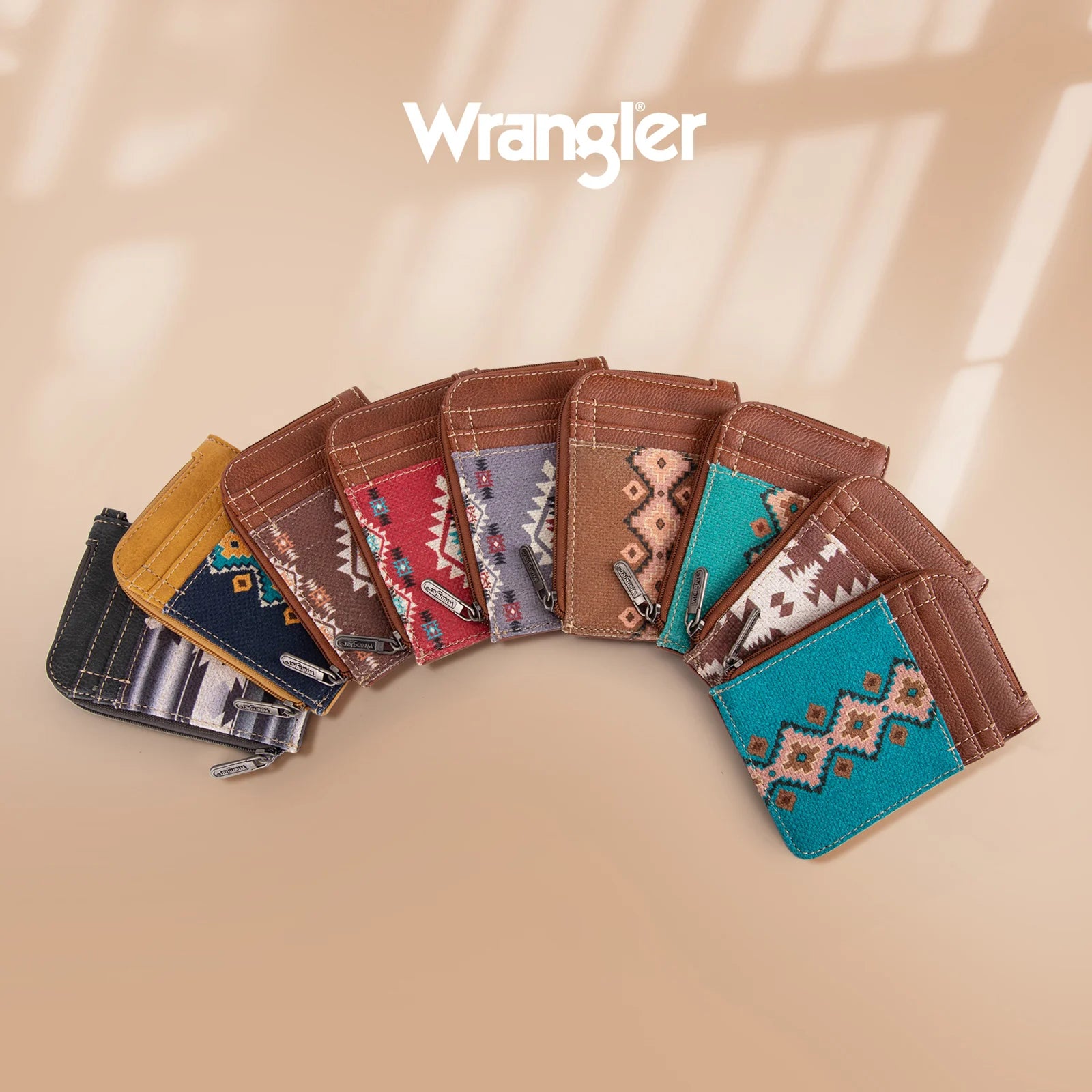 Wrangler Southwestern Art Print Mini Zip Card Case - Assorted