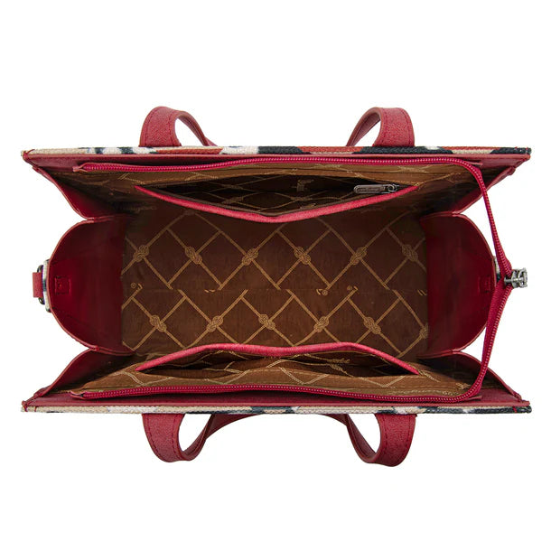 Wrangler Aztec Print Tote/Crossbody Wallet Set- Red