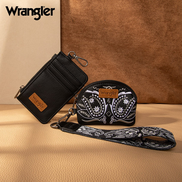 Wrangler Paisley RFID Blocking Card Coin Pouch Set