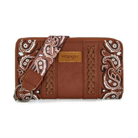 Wrangler Braided Paisley Bandana Wallet - Brown