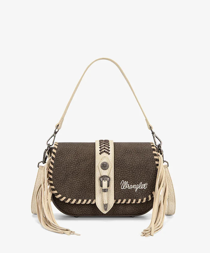 Wrangler Western Fringe Shoulder Bag - Coffee