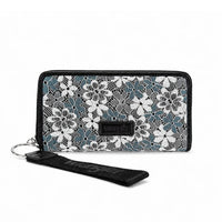 Wrangler Lace Floral RFID Blocking Zip Around Wallet