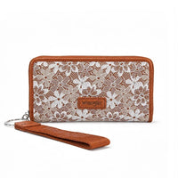 Wrangler Lace Floral RFID Blocking Zip Around Wallet