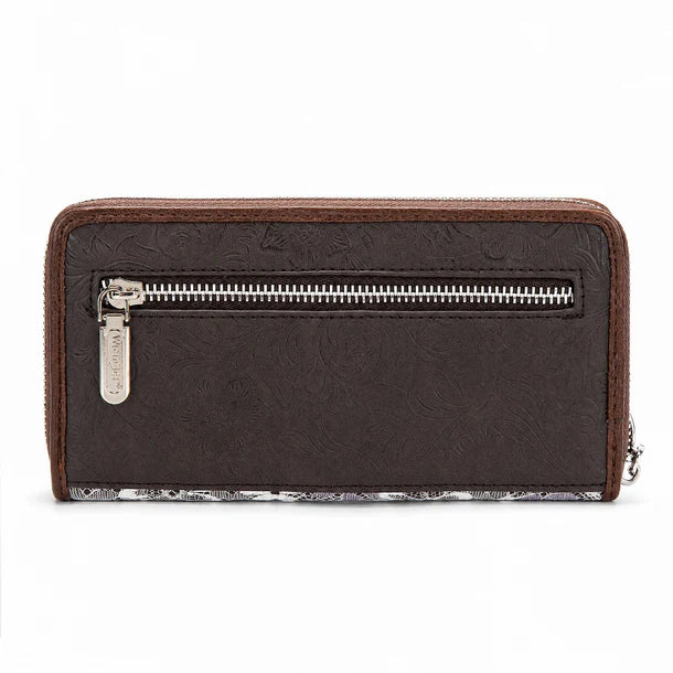 Wrangler Lace Floral RFID Blocking Zip Around Wallet