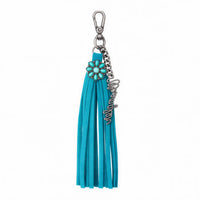 Wrangler Turquoise Fringe Suede Bag Charm