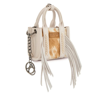 Wrangler Cowhide Mini Fringe Tote / Keychain Bag