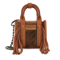 Wrangler Cowhide Mini Fringe Tote / Keychain Bag