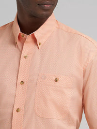 WRANGLER MENS GEORGE STRAIT SHORT SLEEVE SHIRT - PEACH