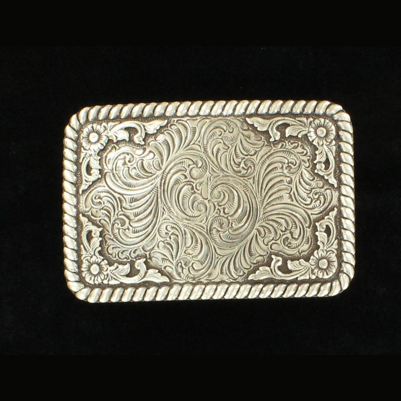 NOCONA SQUARE FLORAL SCROLL BUCKLE