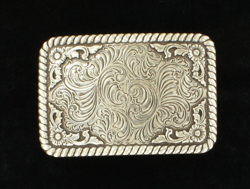 NOCONA SQUARE FLORAL SCROLL BUCKLE