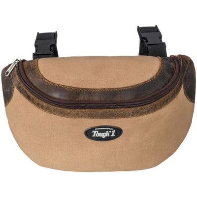 SAC À POMMEL EN TOILE RÉSISTANT AVEC DÉTAILS EN CUIR