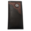 WESTERN GENIUNE LEATHER MENS LONG BIFOLD WALLET - HORSE CONCHO CORNER EMBOSSED