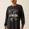 ARIAT WOMENS CANVAS OVERSIZED LONG SLEEVE SHIRT - BLACK
