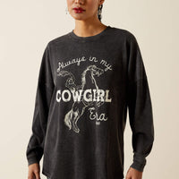 ARIAT WOMENS CANVAS OVERSIZED LONG SLEEVE SHIRT - BLACK