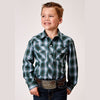 ROPER BOYS OCEAN PLAID WESTERN SHIRT