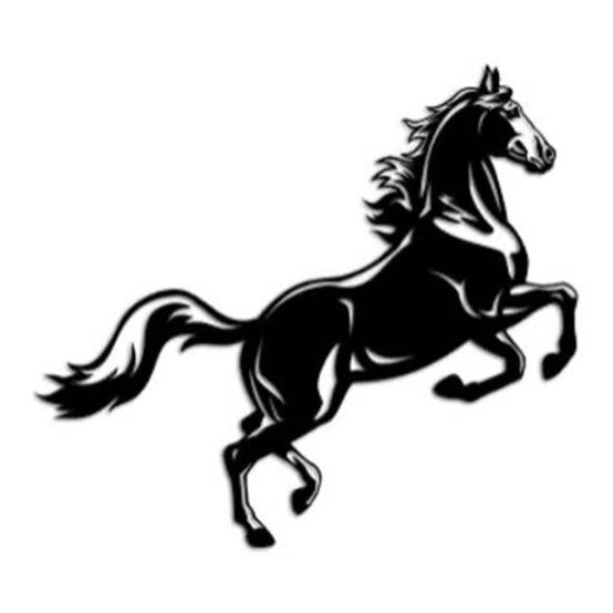 BLACK METAL WALL DECOR - WILD HORSE