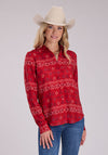 ROPER WOMENS AZTEC WESTERN BLOUSE
