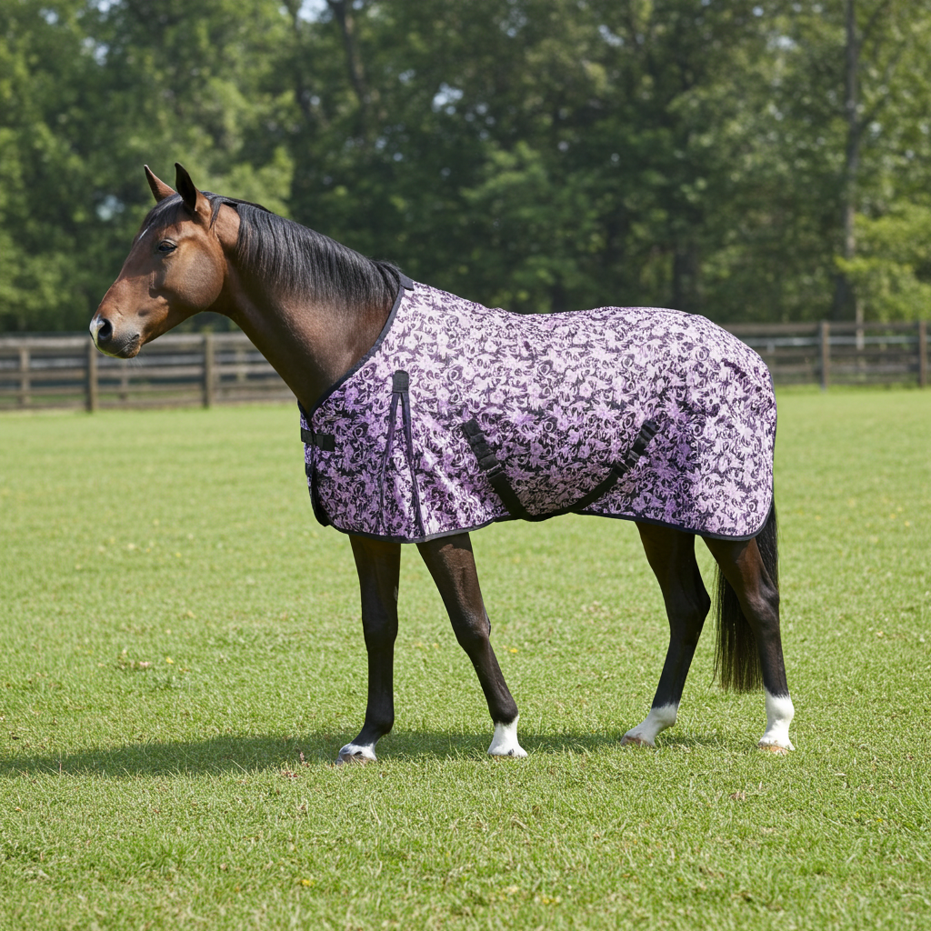 Nordic Star Fly Sheet Purple Leaf Motif - Standard Neck