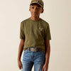 ARIAT BOYS ROPED DIAMOND TEE SHIRT - MILITARY HEATHER