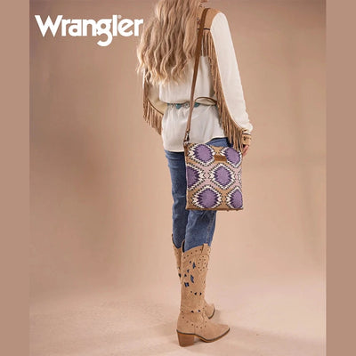 WRANGLER DUAL SIDED PRINT CANVAS SHOULDER BAG