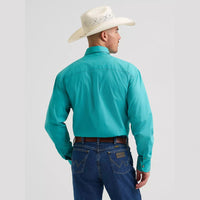 2026 - WRANGLER MENS GEORGE STRAIT ONE POCKET BUTTON DOWN - AQUA