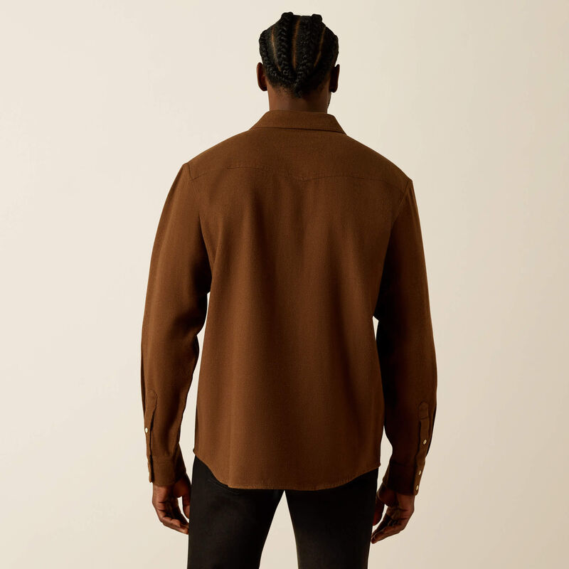 ARIAT MENS HYDE RETRO FIT SHIRT - DARK BROWN