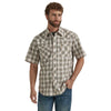 WRANGLER MENS RETRO SHORT SLEEVE SHIRT - BROWN