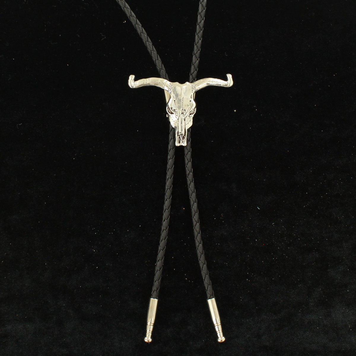 DOUBLE S BOLO TIE - SKULL