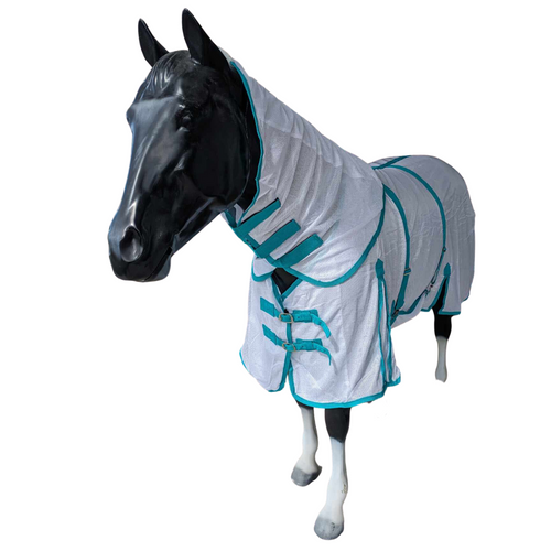 FLY SHEET WITH DETACH- A-NECK AND BELLY BAND - TEAL BINDING