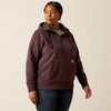 ARIAT WOMENS REBAR SKILL SET 1/2 ZIP HOODIE - FUDGE HEATHER