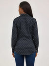 WRANGLER WOMENS ALL OCCASION WESTERN SNAP SHIRT - HORSESHOE BLACK