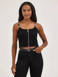 WRANGLER WOMENS RETRO PARTY CONCHO TANK - BLACK