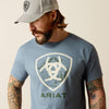 ARIAT MENS ROCKY PEAK TEE SHIRT - LIGHT DENIM