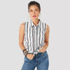 WRANGLER WOMENS SLEEVELESS STRIPED SHIRT (CLEARANCE)