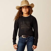 ARIAT GIRLS BOOTED LOGO SWEATSHIRT - BLACK