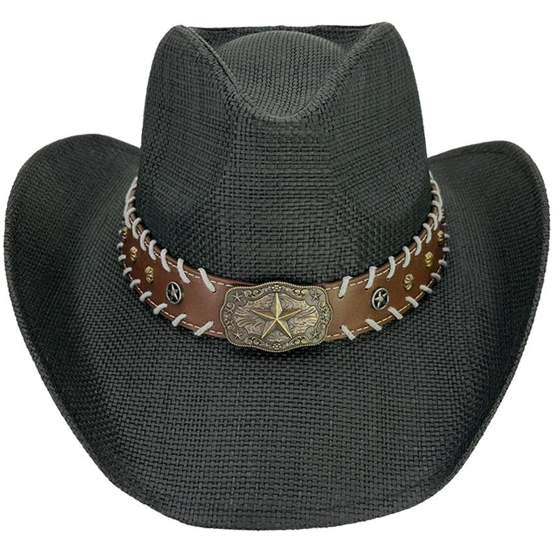 COWBOY HAT BLACK WITH LACED EDGE BAND