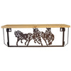 METAL WOOD SHELF WITH HORSES